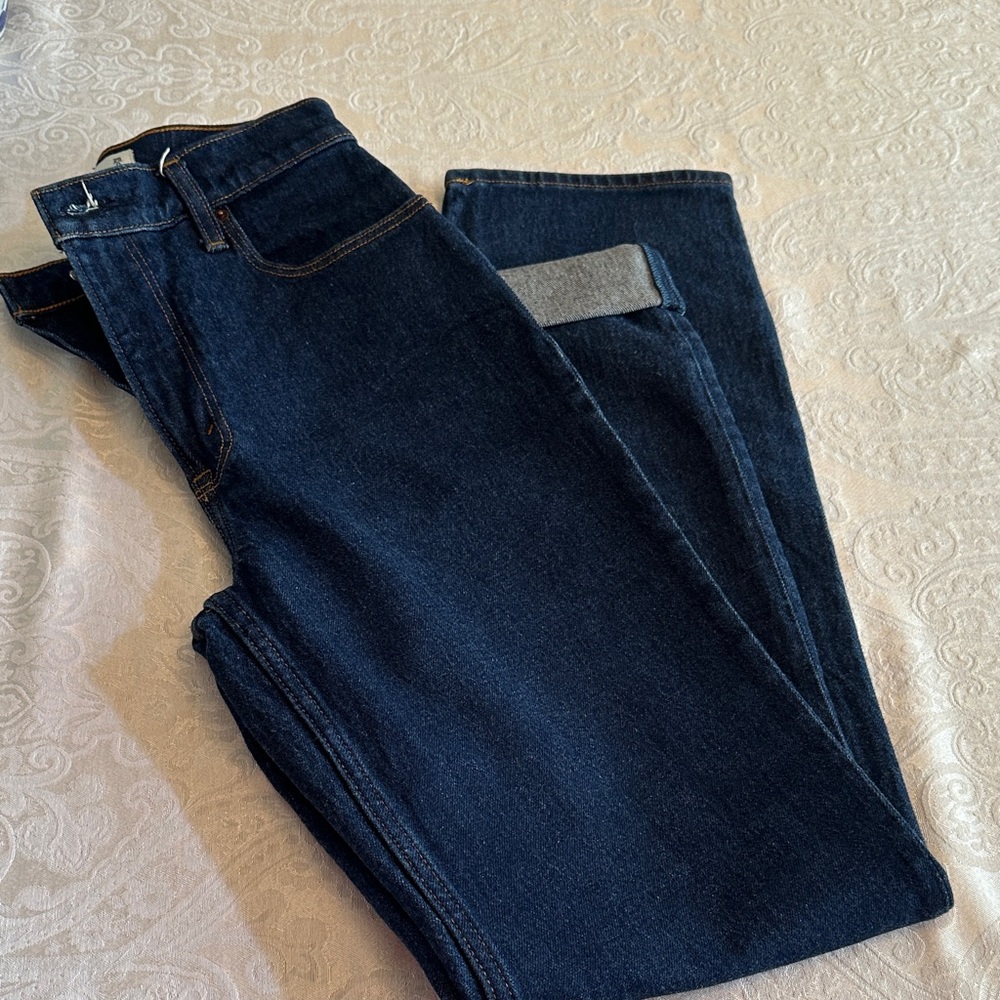 Abercrombie & Fitch Women's Dark Blue Straight Leg Jeans
